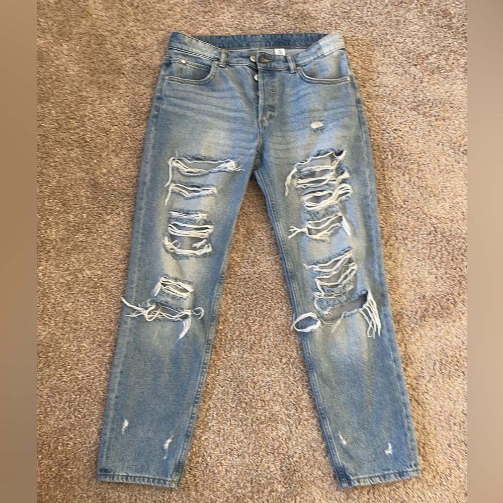 Brand &Denim distressed, boyfriend, low waist, denim, jean size 8.